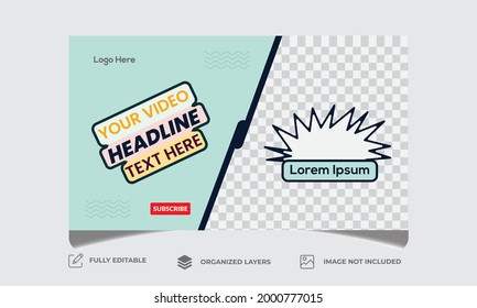 Diseño editable de miniaturas de vídeo de negocios, plantilla de miniaturas de vídeo vectorial