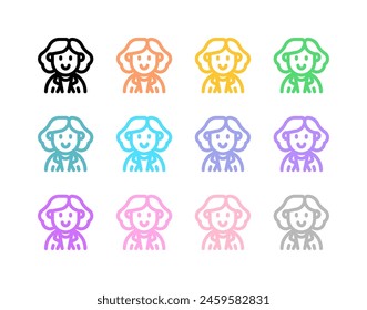 Editable business woman avatar vector icon. User, profile, identity, persona. Part of a big icon set family. Perfect for web and app interfaces, presentations, infographics, etc