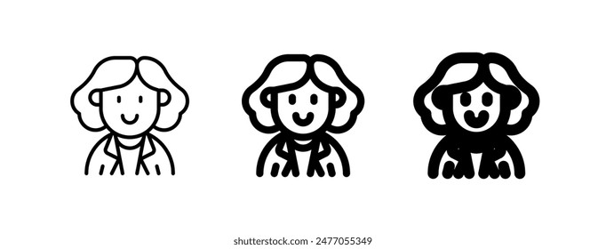 Editable business woman avatar vector icon. User, profile, identity, persona. Part of a big icon set family. Perfect for web and app interfaces, presentations, infographics, etc