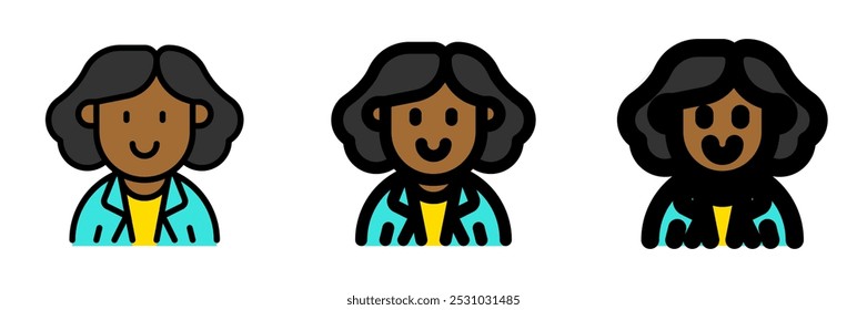 Editable business woman avatar vector icon. User, profile, identity, persona. Part of a big icon set family. Perfect for web and app interfaces, presentations, infographics, etc