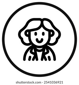 Editable business woman avatar vector icon. User, profile, identity, persona. Part of a big icon set family. Perfect for web and app interfaces, presentations, infographics, etc