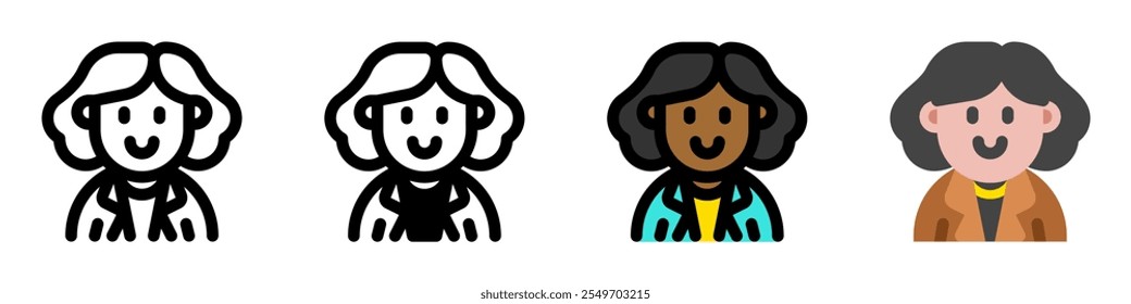 Editable business woman avatar vector icon. User, profile, identity, persona. Part of a big icon set family. Perfect for web and app interfaces, presentations, infographics, etc