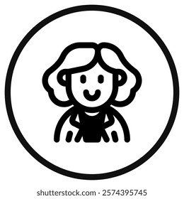 Editable business woman avatar vector icon. User, profile, identity, persona. Part of a big icon set family. Perfect for web and app interfaces, presentations, infographics, etc