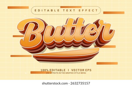 editable butter vector text effect with modern style design