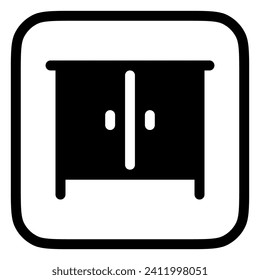 Gabinete editable, icono vector de la mesa de noche. Parte de una familia de iconos grandes. Perfecto para interfaces web y de aplicaciones, presentaciones, infografías, etc