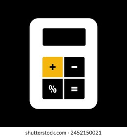 icono de calculadora editable sobre fondo negro
