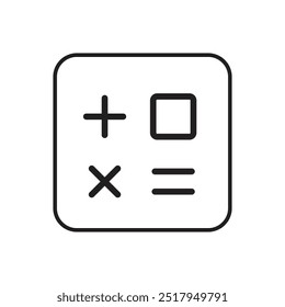 editable Calculator icon outiline style for button web an mobile app
