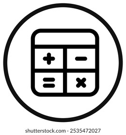 Ícone vetorial da calculadora editável. Parte de uma grande família de conjuntos de ícones. Finanças, negócios, investimento, contabilidade. Perfeito para interfaces web e app, apresentações, infográficos, etc