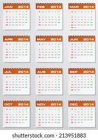 Editable Calendar 2014. 