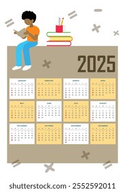 Ilustración del Calendario Editable de 2025