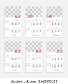 Editable calendar 2025 vector illustration Calendar