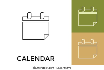 Editable Calendar Thin Line Icon with Title. Useful For Mobile Application, Website, Software and Print Media.