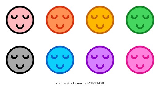 Editable calm, zen, relaxed face vector icon. Part of a big icon set family. Perfect for web and app interfaces, presentations, infographics, etc