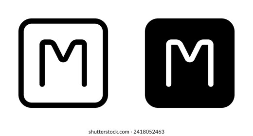 Editable camera manual mode, M letter vector icon. Part of a big icon set family. Perfect for web and app interfaces, presentations, infographics, etc
