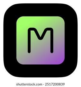 Modo manual de la cámara editable, icono de Vector de letra M. Parte de una gran familia de iconos. Perfecto para interfaces de Web y App, presentaciones, infografías, etc