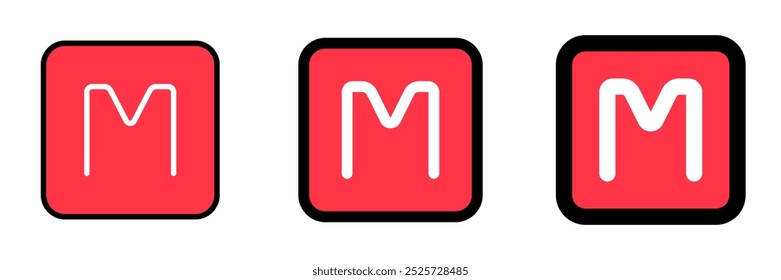 Editable camera manual mode, M letter vector icon. Part of a big icon set family. Perfect for web and app interfaces, presentations, infographics, etc