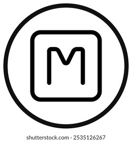 Editable camera manual mode, M letter vector icon. Part of a big icon set family. Perfect for web and app interfaces, presentations, infographics, etc