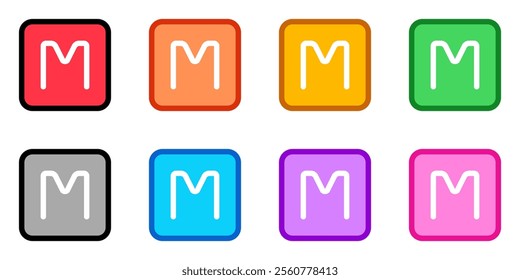 Editable camera manual mode, M letter vector icon. Part of a big icon set family. Perfect for web and app interfaces, presentations, infographics, etc