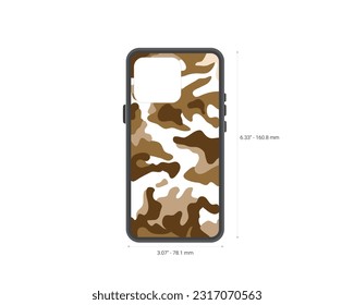 editable camouflage phone case 100% vector