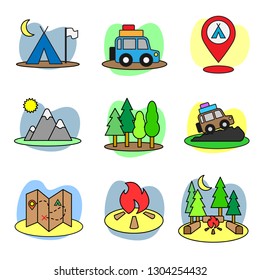 Editable camp vector icon, simple style, modern design