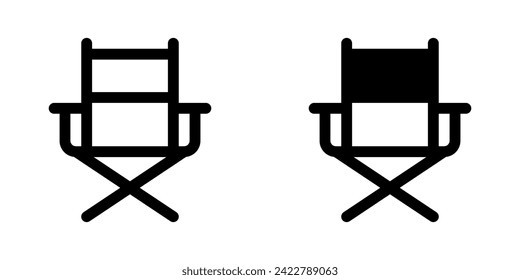 Editable camping, folding, director's chair, furniture vector icon. Movie, cinema, entertainment. Part of a big icon set family. Perfect for web and app interfaces, presentations, infographics, etc