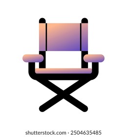 Editable camping, folding, director's chair, furniture vector icon. Movie, cinema, entertainment. Part of a big icon set family. Perfect for web and app interfaces, presentations, infographics, etc