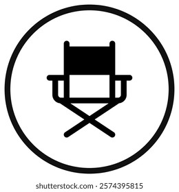 Editable camping, folding, director's chair, furniture vector icon. Movie, cinema, entertainment. Part of a big icon set family. Perfect for web and app interfaces, presentations, infographics, etc