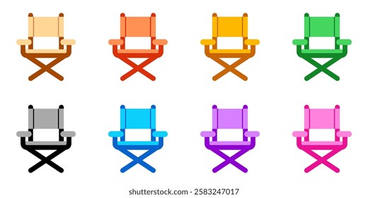 Editable camping, folding, director's chair, furniture vector icon. Movie, cinema, entertainment. Part of a big icon set family. Perfect for web and app interfaces, presentations, infographics, etc