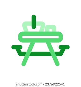 Editable camping, picnic table vector icon. Part of a big icon set family. Perfect for web and app interfaces, presentations, infographics, etc