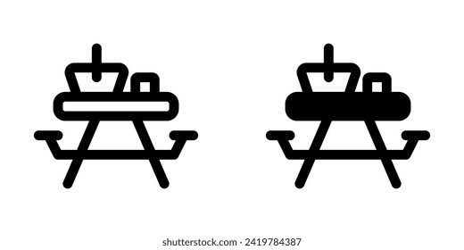 Editable camping, picnic table vector icon. Part of a big icon set family. Perfect for web and app interfaces, presentations, infographics, etc