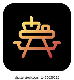 Editable camping, picnic table vector icon. Part of a big icon set family. Perfect for web and app interfaces, presentations, infographics, etc