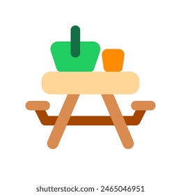 Editable camping, picnic table vector icon. Part of a big icon set family. Perfect for web and app interfaces, presentations, infographics, etc