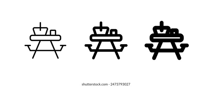 Editable camping, picnic table vector icon. Part of a big icon set family. Perfect for web and app interfaces, presentations, infographics, etc