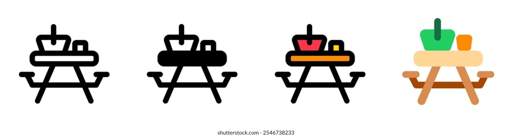 Editable camping, picnic table vector icon. Part of a big icon set family. Perfect for web and app interfaces, presentations, infographics, etc