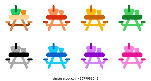 Editable camping, picnic table vector icon. Part of a big icon set family. Perfect for web and app interfaces, presentations, infographics, etc