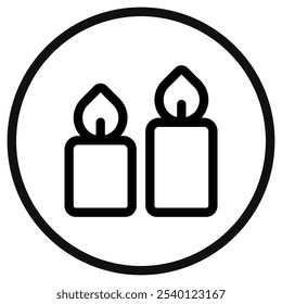 Editable candles vector icon. Wellness, spa, relaxation. Part of a big icon set family. Perfect for web and app interfaces, presentations, infographics, etc