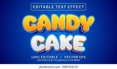 editable candy cake vector text effect with modern style design