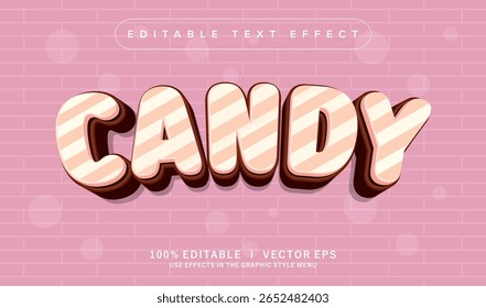 editable candy vector text effect with modern style design