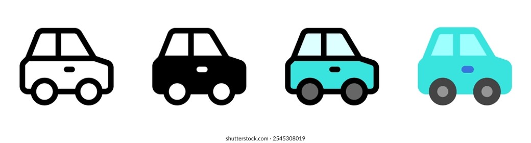 Icono de Vector de coche editable. Vehículos, transporte, viajes. Parte de una gran familia de iconos. Perfecto para interfaces de Web y App, presentaciones, infografías, etc