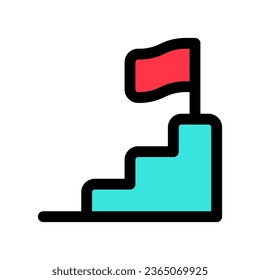 Editable career ladder, promotion, goal, success, climbing vector icon. Business, work, job, office. Part of a big icon set family. Perfect for web and app interfaces, presentations, infographics, etc