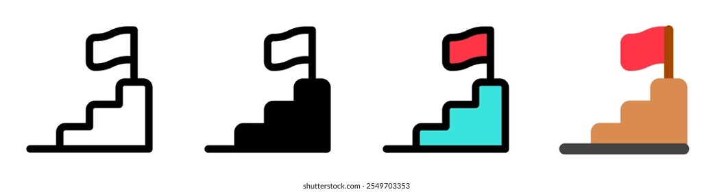 Escalera de carrera editable, ascenso, objetivo, éxito, icono de Vector de escalada. Negocios, trabajo, trabajo, oficina. Parte de una gran familia de iconos. Perfecto para interfaces de Web y App, presentaciones, infografías, etc