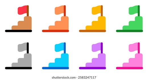 Editable career ladder, promotion, goal, success, climbing vector icon. Business, work, job, office. Part of a big icon set family. Perfect for web and app interfaces, presentations, infographics, etc