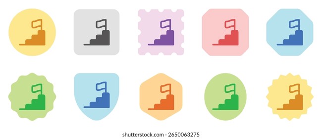 Editable career ladder, promotion, goal, success, climbing vector icon. Business, work, job, office. Part of a big icon set family. Perfect for web and app interfaces, presentations, infographics, etc