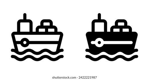 Editable cargo ship vector icon. Shipping, delivery, e-commerce, transport, logistics. Part of a big icon set family. Perfect for web and app interfaces, presentations, infographics, etc