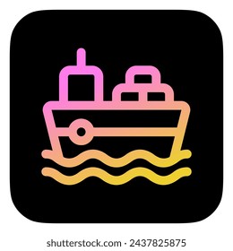 Editable cargo ship vector icon. Shipping, delivery, e-commerce, transport, logistics. Part of a big icon set family. Perfect for web and app interfaces, presentations, infographics, etc