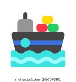 Editable cargo ship vector icon. Shipping, delivery, e-commerce, transport, logistics. Part of a big icon set family. Perfect for web and app interfaces, presentations, infographics, etc