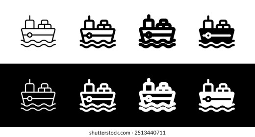 Editable cargo ship vector icon. Shipping, delivery, e-commerce, transport, logistics. Part of a big icon set family. Perfect for web and app interfaces, presentations, infographics, etc