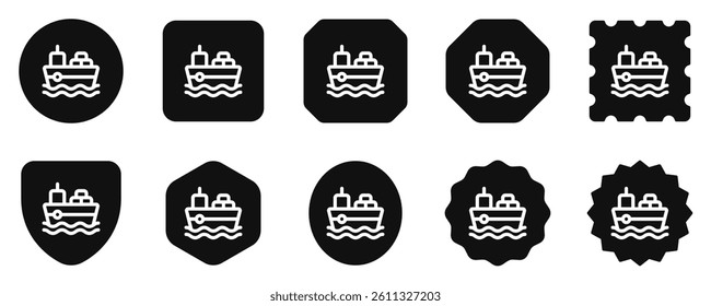 Editable cargo ship vector icon. Shipping, delivery, e-commerce, transport, logistics. Part of a big icon set family. Perfect for web and app interfaces, presentations, infographics, etc