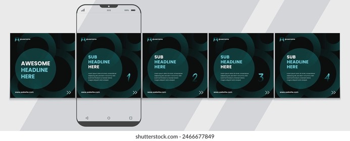 Editable carousel post, creative social media carousel template, modern and editable business carousel template design