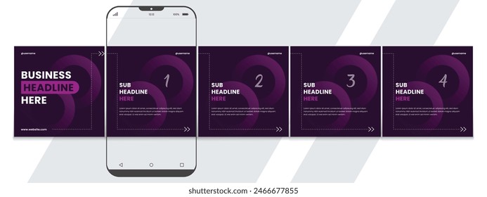 Editable carousel post, creative social media carousel template, modern and editable business carousel template design